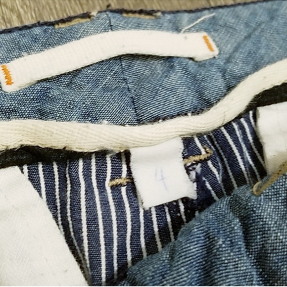 Blue White Pinstripe Bermuda Shorts - Picture 6 of 6